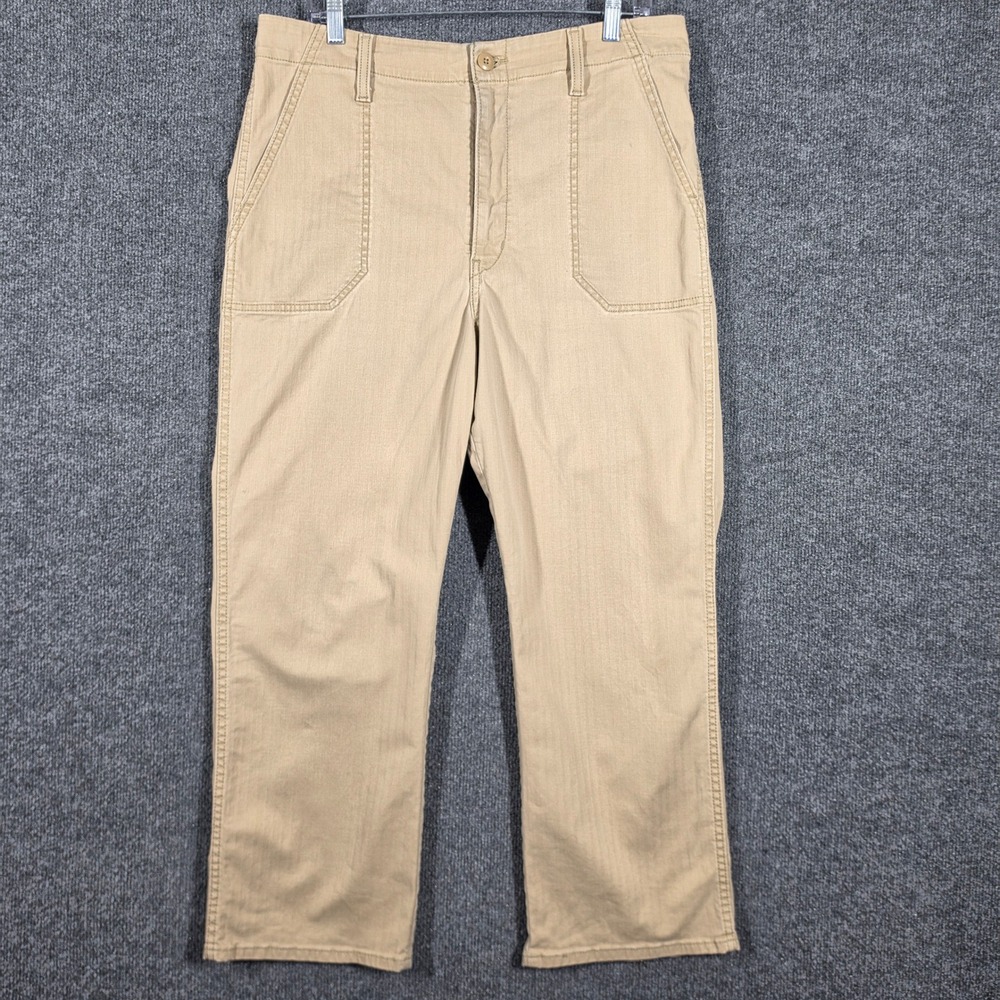Levis Pants Mens 32x27 Utility Tan Herringbone Fatigue Straight‎